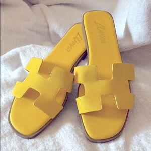 Yellow H Strap Sandal